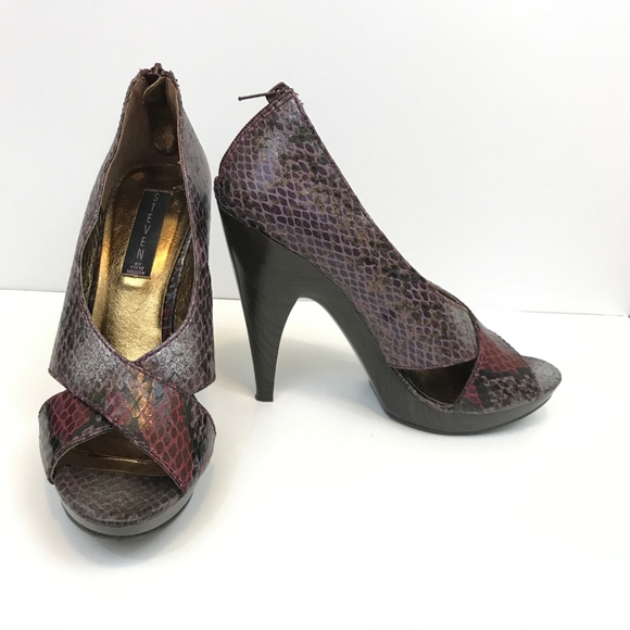 Steven by Steve Madden Snake Skin Peep Toe Heels - Picture 4 of 8